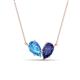 1 - Zemi 1.45 ctw Pear Shape Blue Topaz and Iolite (7x5 mm) Toi Et Moi Pendant Necklace 
