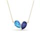 1 - Zemi 1.45 ctw Pear Shape Blue Topaz and Iolite (7x5 mm) Toi Et Moi Pendant Necklace 