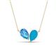 1 - Zemi 1.20 ctw Pear Shape Blue Topaz and Turquoise (7x5 mm) Toi Et Moi Pendant Necklace 