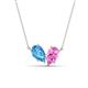 1 - Zemi 1.75 ctw Pear Shape Blue Topaz and Lab Grown Pink Sapphire (7x5 mm) Toi Et Moi Pendant Necklace 