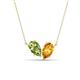 1 - Zemi 1.45 ctw Pear Shape Peridot and Citrine (7x5 mm) Toi Et Moi Pendant Necklace 