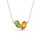 1 - Zemi 1.45 ctw Pear Shape Peridot and Citrine (7x5 mm) Toi Et Moi Pendant Necklace 
