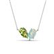 1 - Zemi 1.15 ctw Pear Shape Peridot and Opal (7x5 mm) Toi Et Moi Pendant Necklace 