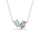 1 - Zemi 1.20 ctw Pear Shape Opal and Moissanite (7x5 mm) Toi Et Moi Pendant Necklace 