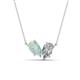 1 - Zemi 1.20 ctw Pear Shape Opal and Moissanite (7x5 mm) Toi Et Moi Pendant Necklace 