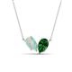 1 - Zemi 1.15 ctw Pear Shape Opal and Lab Grown Emerald (7x5 mm) Toi Et Moi Pendant Necklace 