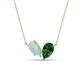 1 - Zemi 1.15 ctw Pear Shape Opal and Lab Grown Emerald (7x5 mm) Toi Et Moi Pendant Necklace 