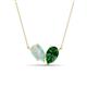 1 - Zemi 1.15 ctw Pear Shape Opal and Lab Grown Emerald (7x5 mm) Toi Et Moi Pendant Necklace 
