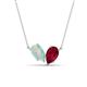 1 - Zemi 1.30 ctw Pear Shape Opal and Lab Grown Ruby (7x5 mm) Toi Et Moi Pendant Necklace 