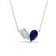 1 - Zemi 1.25 ctw Pear Shape Opal and Lab Grown Blue Sapphire (7x5 mm) Toi Et Moi Pendant Necklace 