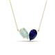 1 - Zemi 1.25 ctw Pear Shape Opal and Lab Grown Blue Sapphire (7x5 mm) Toi Et Moi Pendant Necklace 