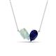 1 - Zemi 1.25 ctw Pear Shape Opal and Lab Grown Blue Sapphire (7x5 mm) Toi Et Moi Pendant Necklace 