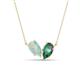 1 - Zemi 1.21 ctw Pear Shape Opal and Created Alexandrite (7x5 mm) Toi Et Moi Pendant Necklace 