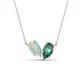 1 - Zemi 1.21 ctw Pear Shape Opal and Created Alexandrite (7x5 mm) Toi Et Moi Pendant Necklace 