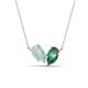1 - Zemi 1.21 ctw Pear Shape Opal and Created Alexandrite (7x5 mm) Toi Et Moi Pendant Necklace 