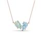 1 - Zemi 0.95 ctw Pear Shape Opal and Aquamarine (7x5 mm) Toi Et Moi Pendant Necklace 