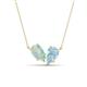 1 - Zemi 0.95 ctw Pear Shape Opal and Aquamarine (7x5 mm) Toi Et Moi Pendant Necklace 