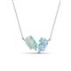 1 - Zemi 0.95 ctw Pear Shape Opal and Aquamarine (7x5 mm) Toi Et Moi Pendant Necklace 