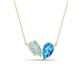 1 - Zemi 1.20 ctw Pear Shape Opal and Blue Topaz (7x5 mm) Toi Et Moi Pendant Necklace 