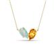 1 - Zemi 1.00 ctw Pear Shape Opal and Citrine (7x5 mm) Toi Et Moi Pendant Necklace 