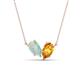 1 - Zemi 1.00 ctw Pear Shape Opal and Citrine (7x5 mm) Toi Et Moi Pendant Necklace 