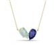 1 - Zemi 0.95 ctw Pear Shape Opal and Iolite (7x5 mm) Toi Et Moi Pendant Necklace 