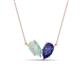 1 - Zemi 0.95 ctw Pear Shape Opal and Iolite (7x5 mm) Toi Et Moi Pendant Necklace 
