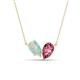 1 - Zemi 1.05 ctw Pear Shape Opal and Pink Tourmaline (7x5 mm) Toi Et Moi Pendant Necklace 