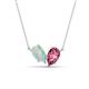 1 - Zemi 1.05 ctw Pear Shape Opal and Pink Tourmaline (7x5 mm) Toi Et Moi Pendant Necklace 