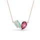 1 - Zemi 1.05 ctw Pear Shape Opal and Pink Tourmaline (7x5 mm) Toi Et Moi Pendant Necklace 