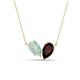 1 - Zemi 1.25 ctw Pear Shape Opal and Red Garnet (7x5 mm) Toi Et Moi Pendant Necklace 