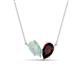 1 - Zemi 1.25 ctw Pear Shape Opal and Red Garnet (7x5 mm) Toi Et Moi Pendant Necklace 