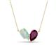 1 - Zemi 1.25 ctw Pear Shape Opal and Rhodolite Garnet (7x5 mm) Toi Et Moi Pendant Necklace 