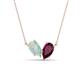 1 - Zemi 1.25 ctw Pear Shape Opal and Rhodolite Garnet (7x5 mm) Toi Et Moi Pendant Necklace 