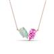 1 - Zemi 1.25 ctw Pear Shape Opal and Lab Grown Pink Sapphire (7x5 mm) Toi Et Moi Pendant Necklace 