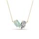 1 - Zemi 1.15 ctw Pear Shape Opal and Natural Diamond (7x5 mm) Toi Et Moi Pendant Necklace 