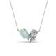 1 - Zemi 1.15 ctw Pear Shape Opal and Natural Diamond (7x5 mm) Toi Et Moi Pendant Necklace 