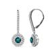 1 - Mavra 3.5mm London Blue Topaz and Diamond Double Halo Dangling Earrings 