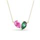 1 - Zemi 1.76 ctw Pear Shape Created Pink Sapphire and Created Alexandrite (7x5 mm) Toi Et Moi Pendant Necklace 
