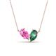 1 - Zemi 1.76 ctw Pear Shape Created Pink Sapphire and Created Alexandrite (7x5 mm) Toi Et Moi Pendant Necklace 