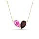 1 - Zemi 1.80 ctw Pear Shape Created Pink Sapphire and Red Garnet (7x5 mm) Toi Et Moi Pendant Necklace 