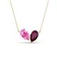 1 - Zemi 1.80 ctw Pear Shape Created Pink Sapphire and Rhodolite Garnet (7x5 mm) Toi Et Moi Pendant Necklace 