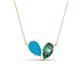 1 - Zemi 1.21 ctw Pear Shape Turquoise and Created Alexandrite (7x5 mm) Toi Et Moi Pendant Necklace 