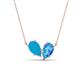 1 - Zemi 1.20 ctw Pear Shape Turquoise and Blue Topaz (7x5 mm) Toi Et Moi Pendant Necklace 