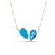 1 - Zemi 1.20 ctw Pear Shape Turquoise and Blue Topaz (7x5 mm) Toi Et Moi Pendant Necklace 