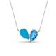 1 - Zemi 1.20 ctw Pear Shape Turquoise and Blue Topaz (7x5 mm) Toi Et Moi Pendant Necklace 