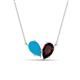 1 - Zemi 1.25 ctw Pear Shape Turquoise and Red Garnet (7x5 mm) Toi Et Moi Pendant Necklace 