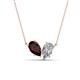1 - Zemi 1.75 ctw Pear Shape Red Garnet and Moissanite (7x5 mm) Toi Et Moi Pendant Necklace 