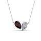 1 - Zemi 1.75 ctw Pear Shape Red Garnet and Moissanite (7x5 mm) Toi Et Moi Pendant Necklace 