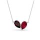 1 - Zemi 1.85 ctw Pear Shape Red Garnet and Lab Grown Ruby (7x5 mm) Toi Et Moi Pendant Necklace 